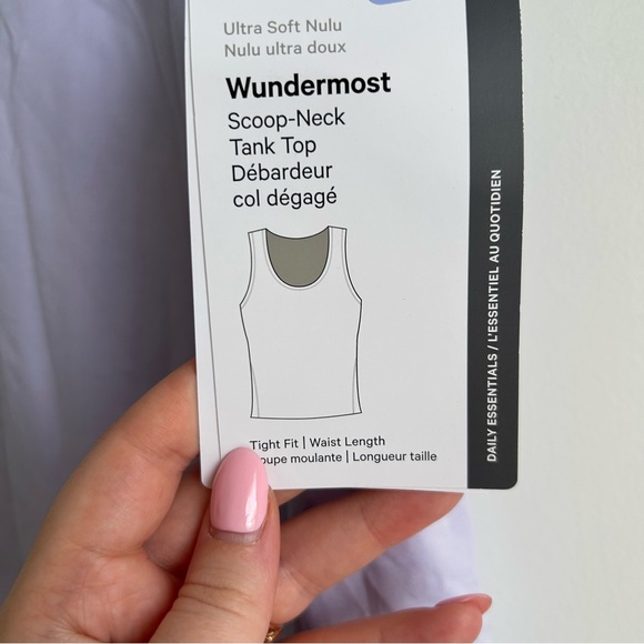 NWT Lululemon Wundermost Scoop Neck Tank Top in Lavender Frost **Flawed** - Picture 7 of 8